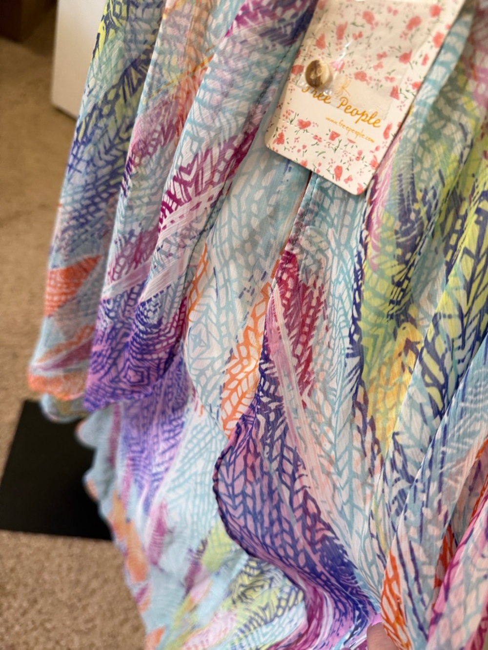 Free people 🌹Pastel Multicolor Maxi Dress with V-Neck - Picture 12 of 15